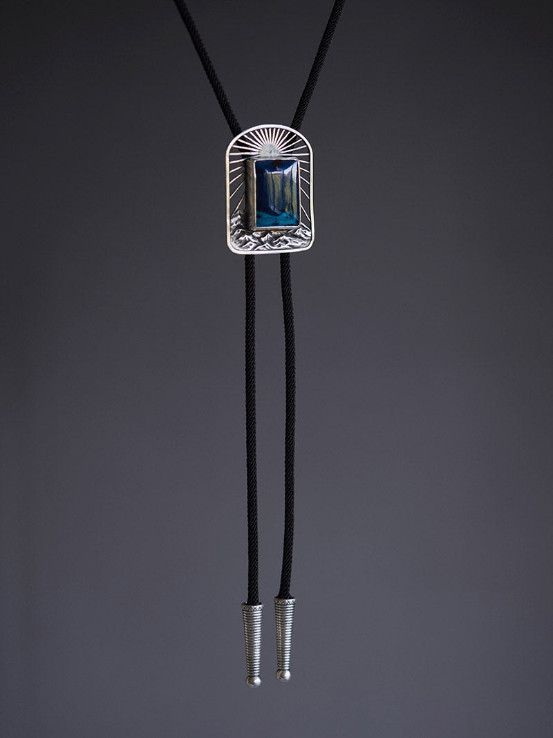 Artical Heart “The Ridge Sunrise” Natural Phoenix Stone & Silver Bolo Tie