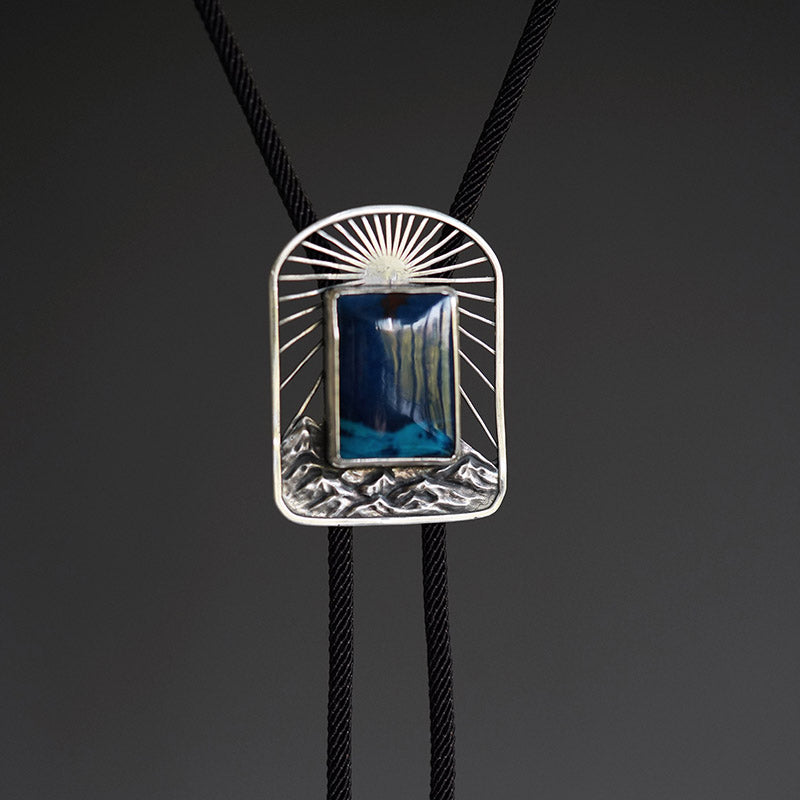 Artical Heart “The Ridge Sunrise” Natural Phoenix Stone & Silver Bolo Tie