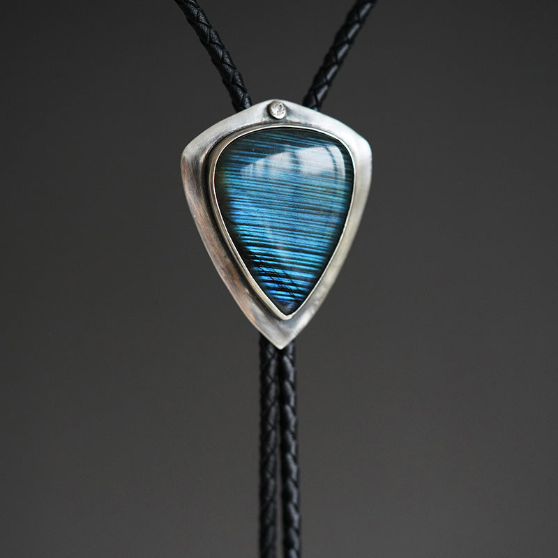 Ocean Tempest: Silver with Labradorite Bolo Tie