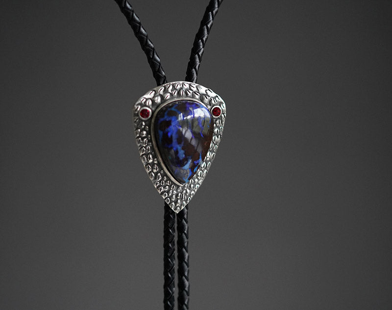 Inverse Scale: The Primordial Core Silver with Boulder Opal Bolo Tie