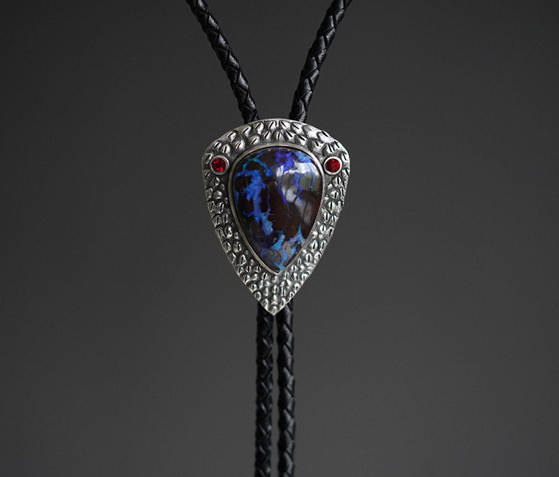 Inverse Scale: The Primordial Core Silver with Boulder Opal Bolo Tie