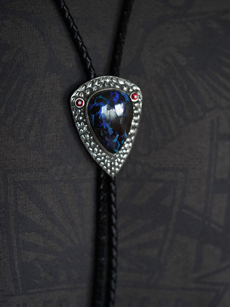 Inverse Scale: The Primordial Core Silver with Boulder Opal Bolo Tie