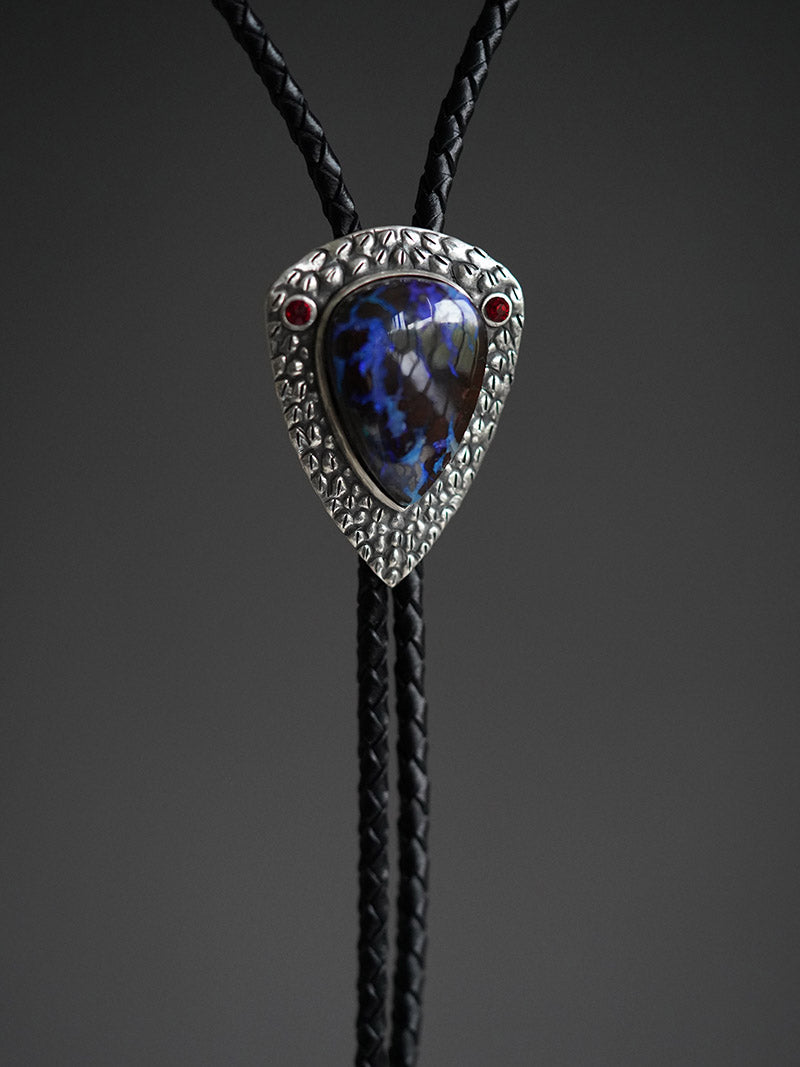 Inverse Scale: The Primordial Core Silver with Boulder Opal Bolo Tie