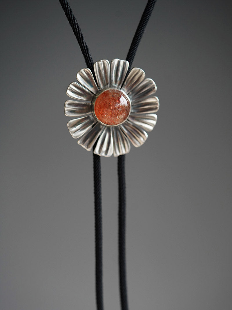 Artical Heart Sunflower Bolo Tie