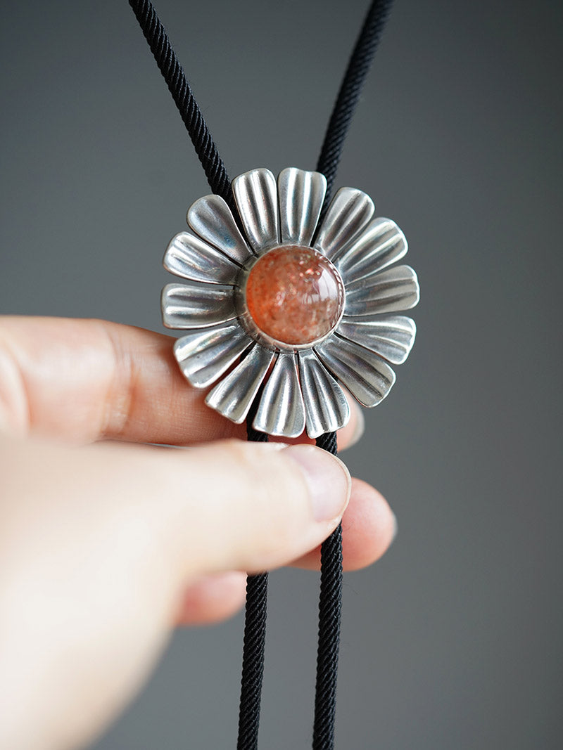 Artical Heart Sunflower Bolo Tie