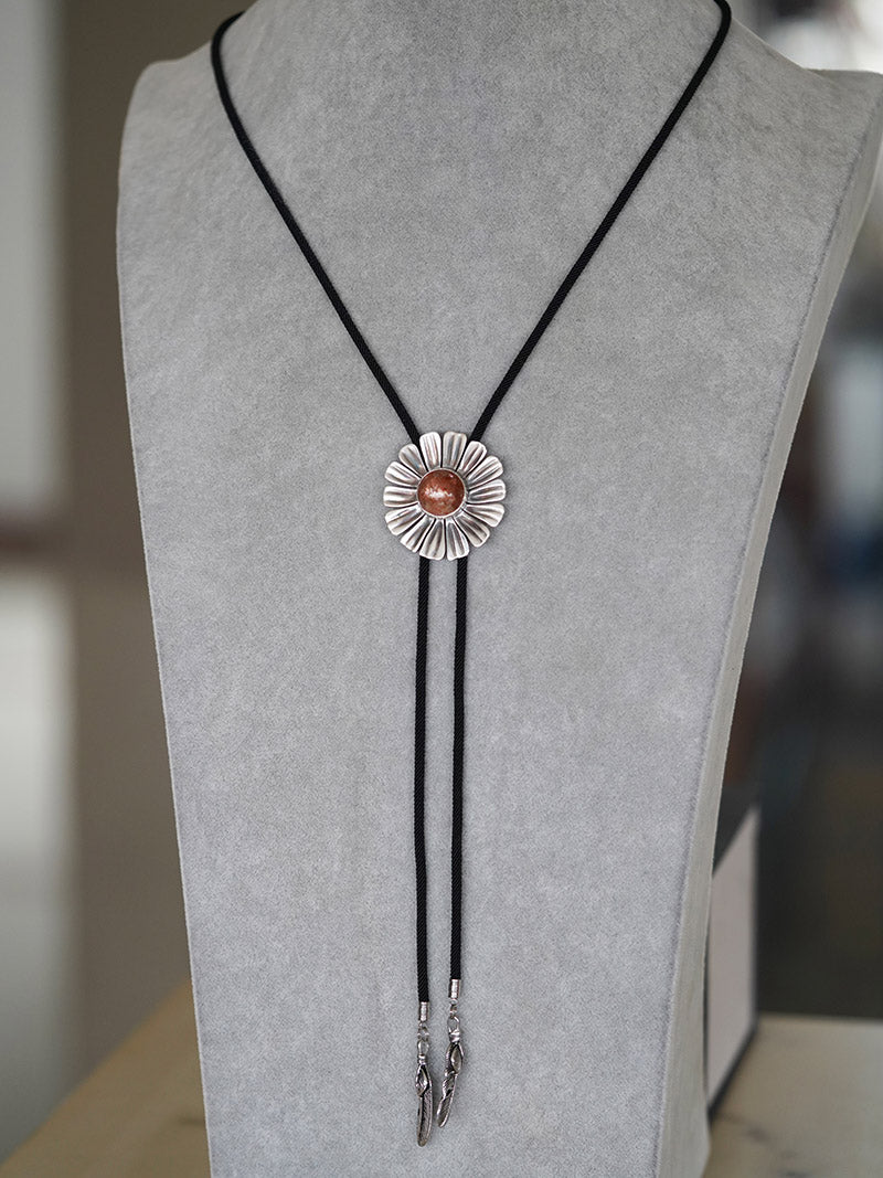 Artical Heart Sunflower Bolo Tie