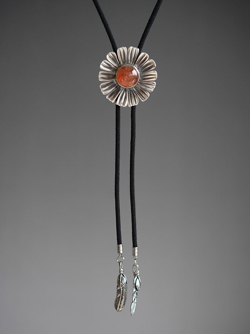 Artical Heart Sunflower Bolo Tie