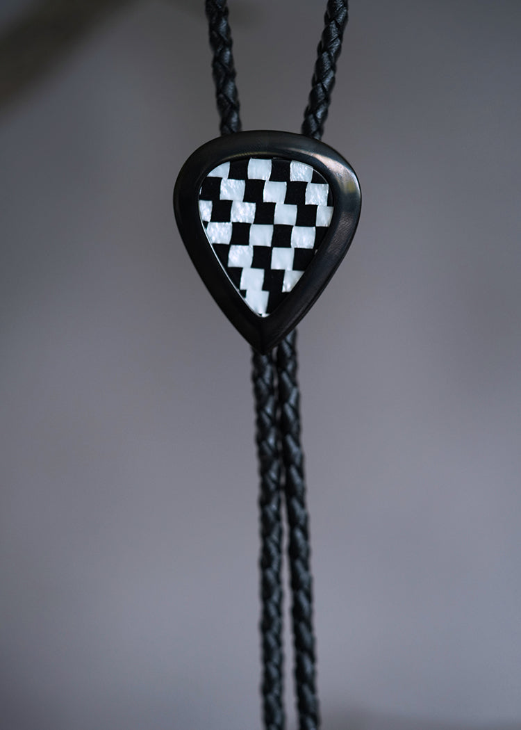 The Rock Pilgrim Bolo Tie: Stainless Steel Detachable Guitar Pick Edition